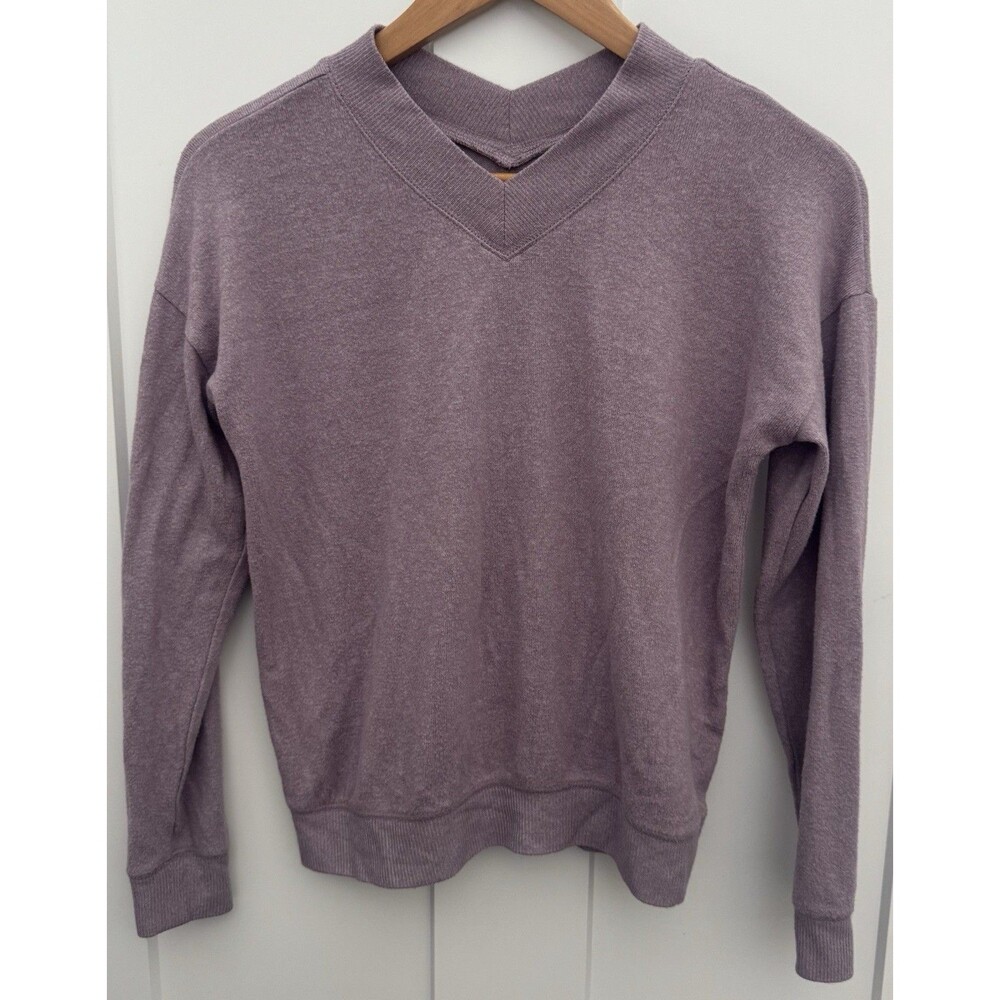 Zella Girls 10/12 Purple Double V-Neck Pullover Sweater